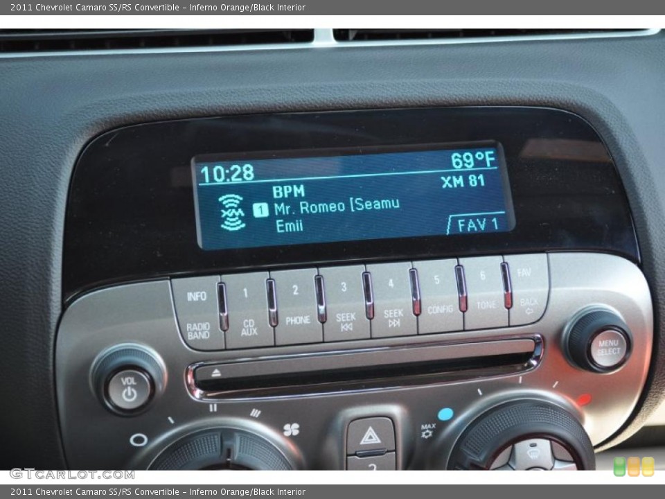 Inferno Orange/Black Interior Controls for the 2011 Chevrolet Camaro SS/RS Convertible #48674463