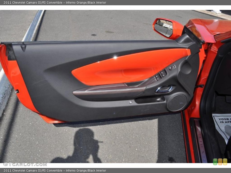 Inferno Orange/Black Interior Door Panel for the 2011 Chevrolet Camaro SS/RS Convertible #48674619