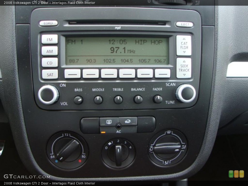 Interlagos Plaid Cloth Interior Controls for the 2008 Volkswagen GTI 2 Door #48678713
