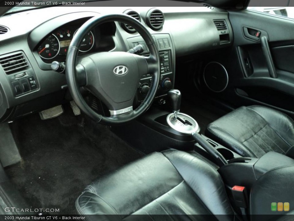 Black 2003 Hyundai Tiburon Interiors