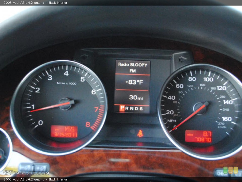 Black Interior Gauges for the 2005 Audi A8 L 4.2 quattro #48695694