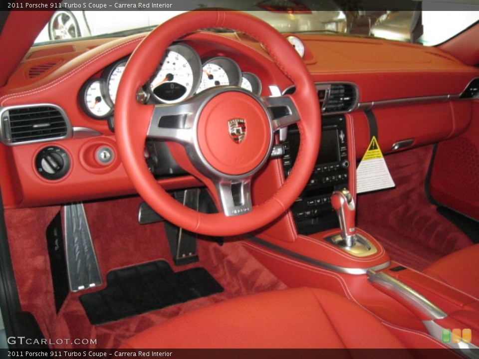 Carrera Red Interior Dashboard for the 2011 Porsche 911 Turbo S Coupe #48698761