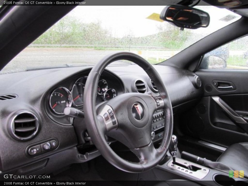 Ebony Black Interior Steering Wheel for the 2008 Pontiac G6 GT Convertible #48707848
