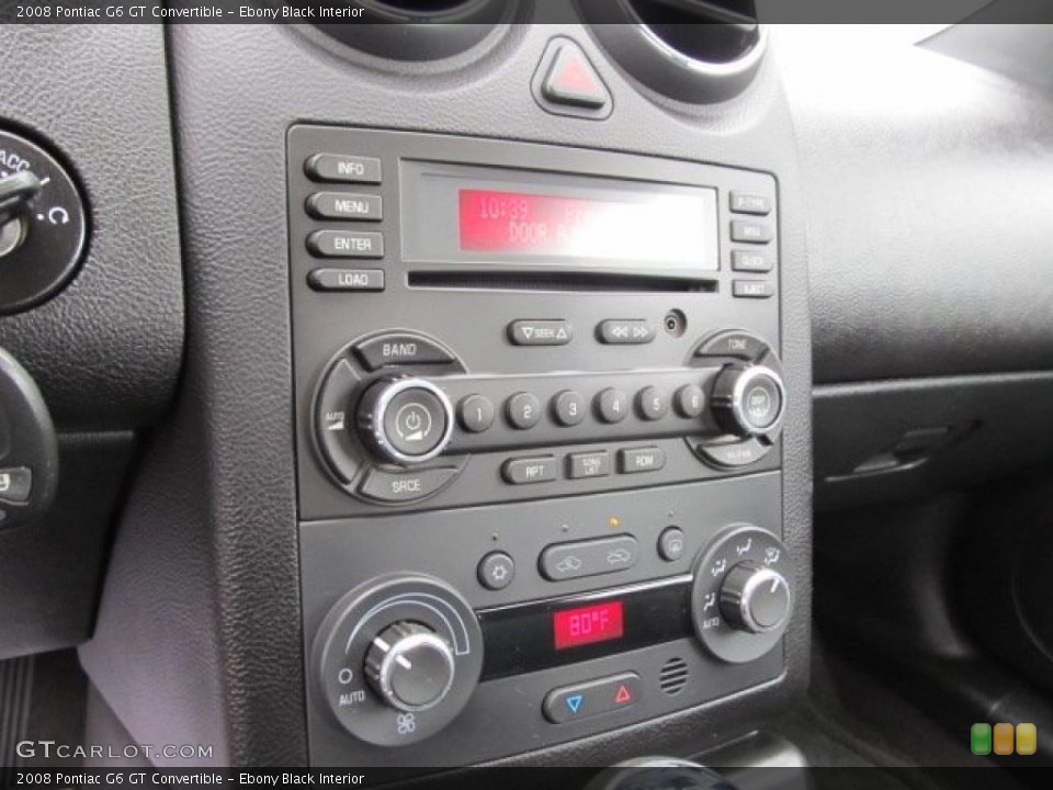 Ebony Black Interior Controls for the 2008 Pontiac G6 GT Convertible #48707922