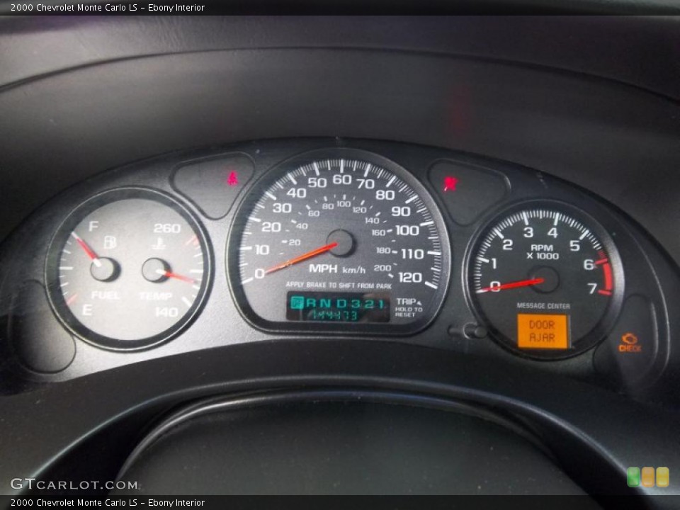 Ebony Interior Gauges for the 2000 Chevrolet Monte Carlo LS #48724883