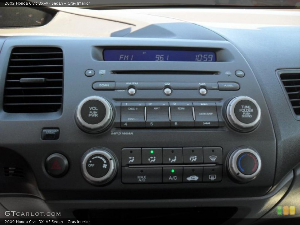 Gray Interior Controls for the 2009 Honda Civic DX-VP Sedan #48729860