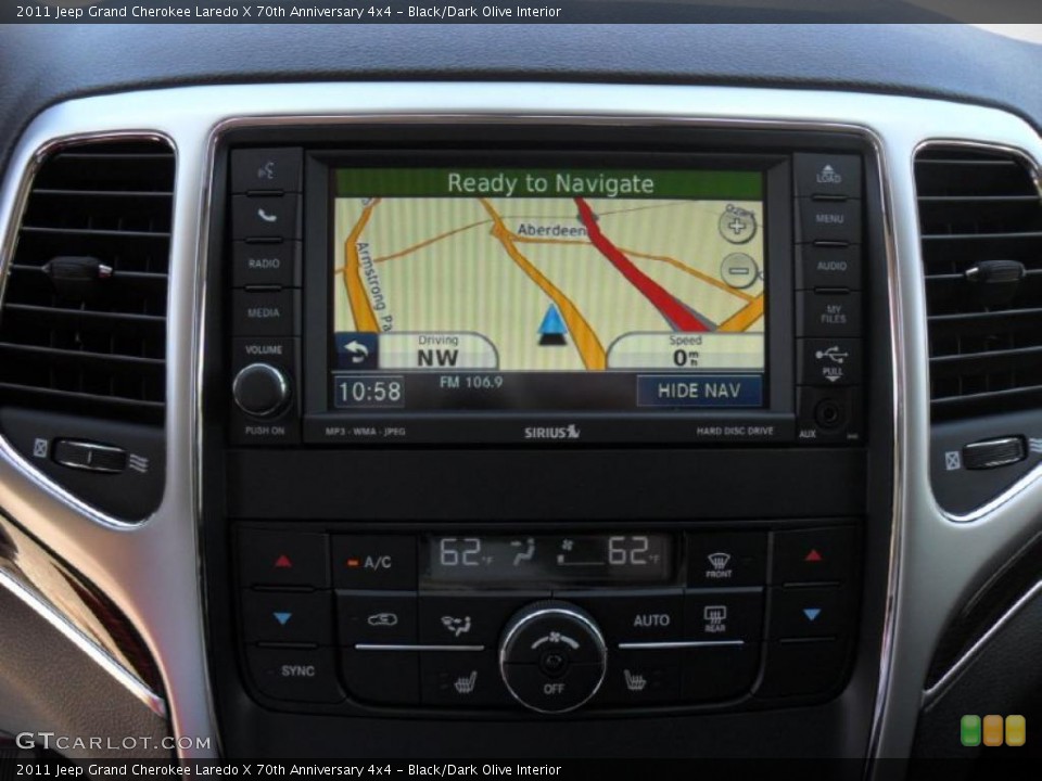 Black/Dark Olive Interior Navigation for the 2011 Jeep Grand Cherokee Laredo X 70th Anniversary 4x4 #48739455