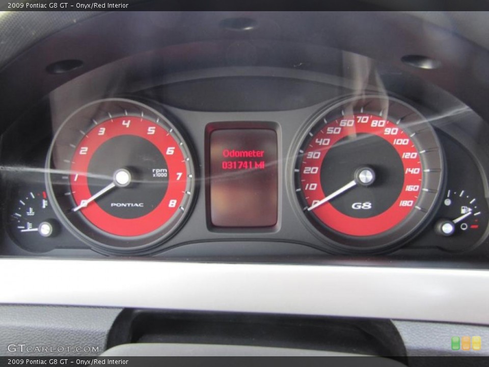 Onyx/Red Interior Gauges for the 2009 Pontiac G8 GT #48748518