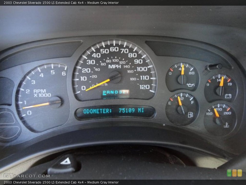 Medium Gray Interior Gauges for the 2003 Chevrolet Silverado 1500 LS Extended Cab 4x4 #48757459