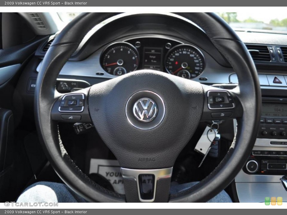 Black Interior Steering Wheel for the 2009 Volkswagen CC VR6 Sport #48774966