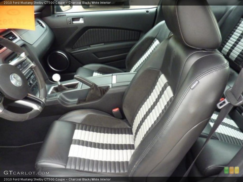 Charcoal Black/White Interior Photo for the 2010 Ford Mustang Shelby GT500 Coupe #48787252