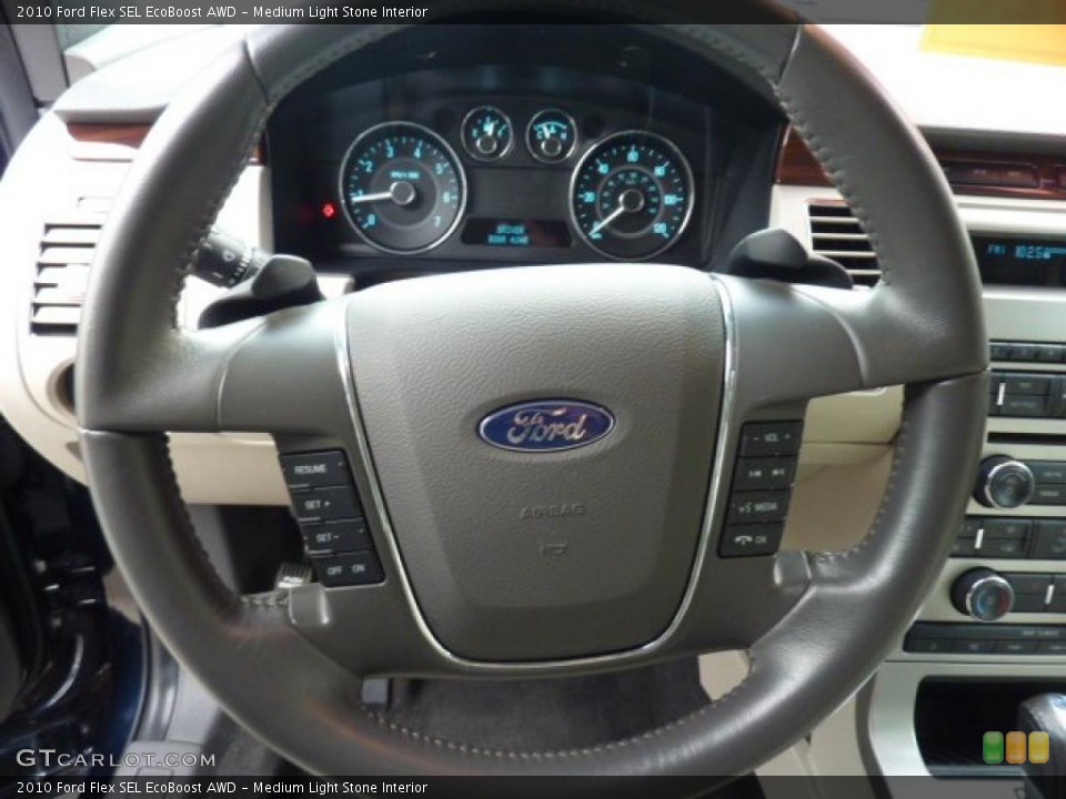 Medium Light Stone Interior Steering Wheel for the 2010 Ford Flex SEL EcoBoost AWD #48788560