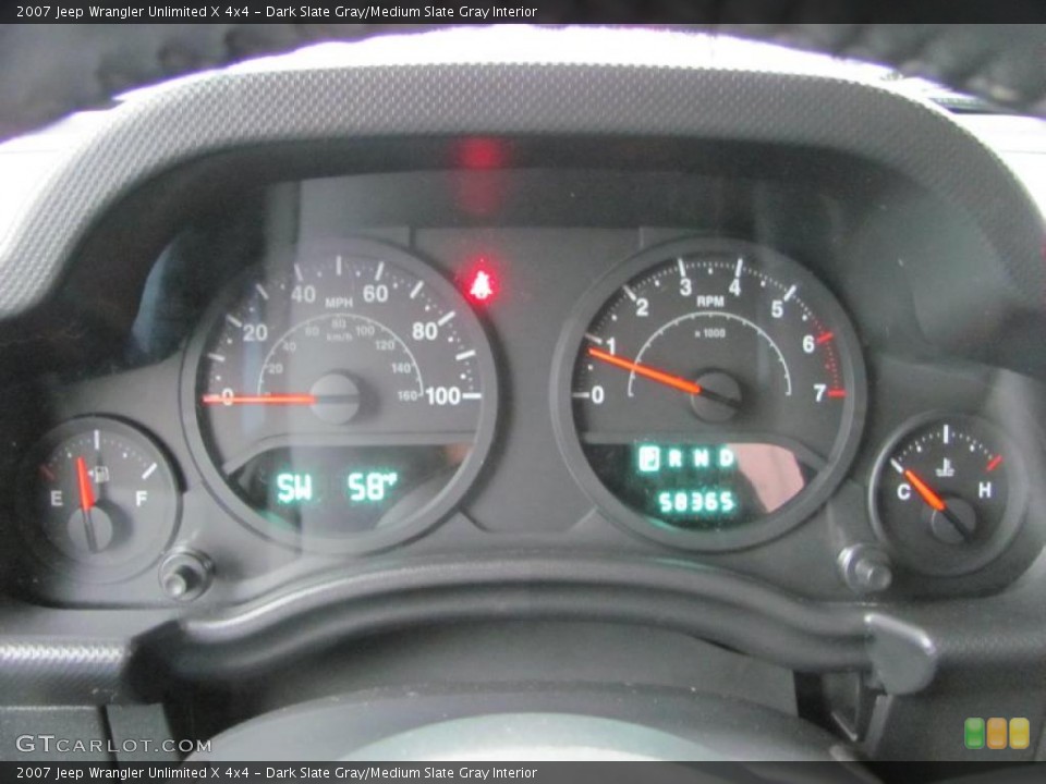 Dark Slate Gray/Medium Slate Gray Interior Gauges for the 2007 Jeep Wrangler Unlimited X 4x4 #48788803