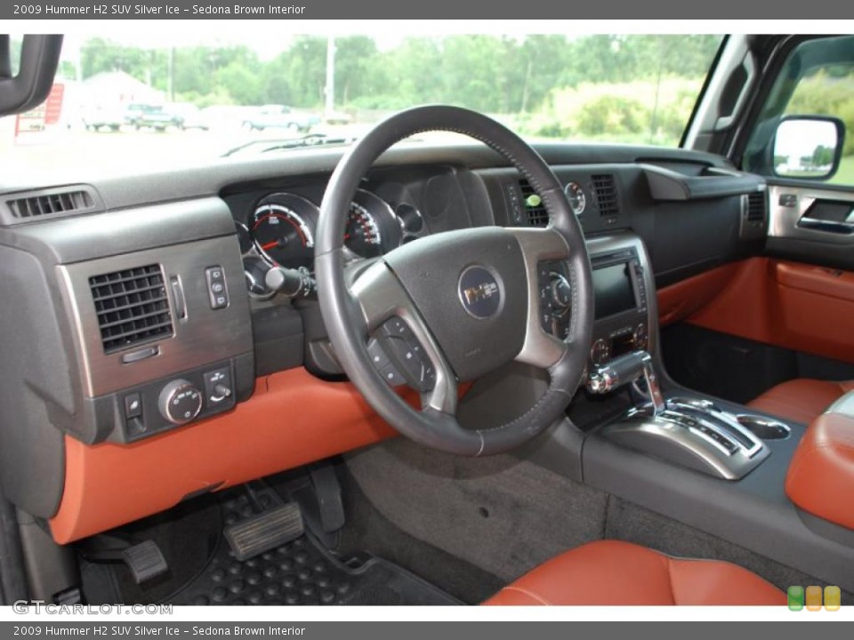 Sedona Brown Interior Photo for the 2009 Hummer H2 SUV Silver Ice #48792949
