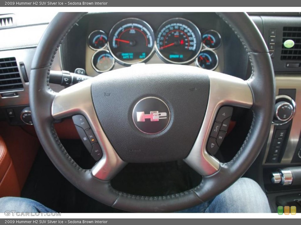 Sedona Brown Interior Steering Wheel for the 2009 Hummer H2 SUV Silver Ice #48793024