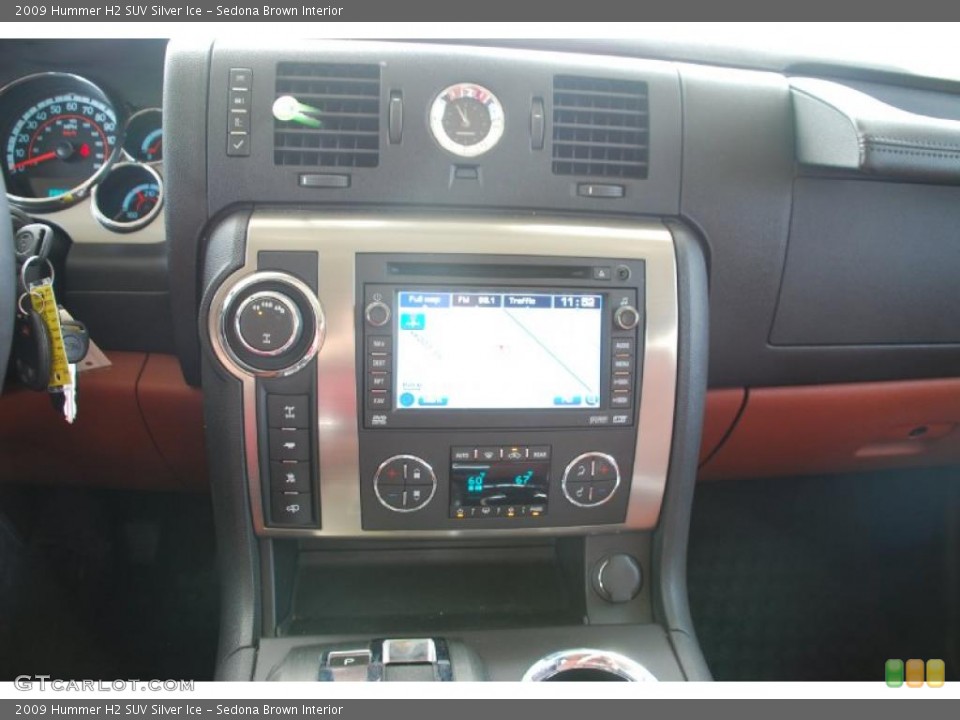 Sedona Brown Interior Controls for the 2009 Hummer H2 SUV Silver Ice #48793084