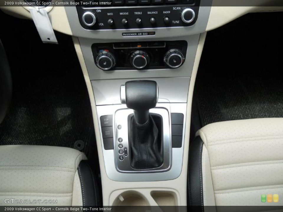 Cornsilk Beige Two-Tone Interior Transmission for the 2009 Volkswagen CC Sport #48797173