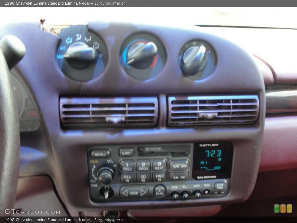 Burgundy Interior Controls for the 1998 Chevrolet Lumina  #48813756