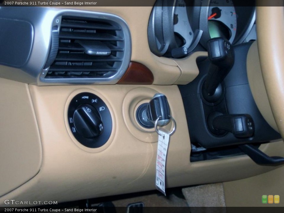 Sand Beige Interior Controls for the 2007 Porsche 911 Turbo Coupe #48824208