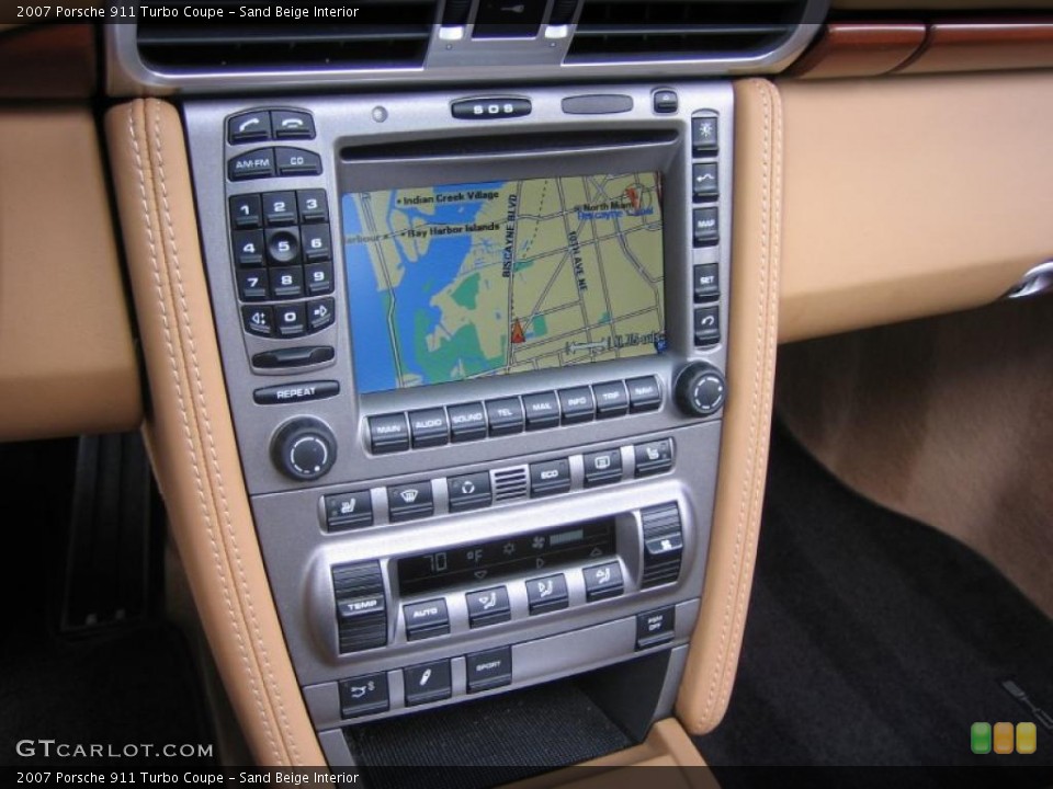 Sand Beige Interior Navigation for the 2007 Porsche 911 Turbo Coupe #48824325