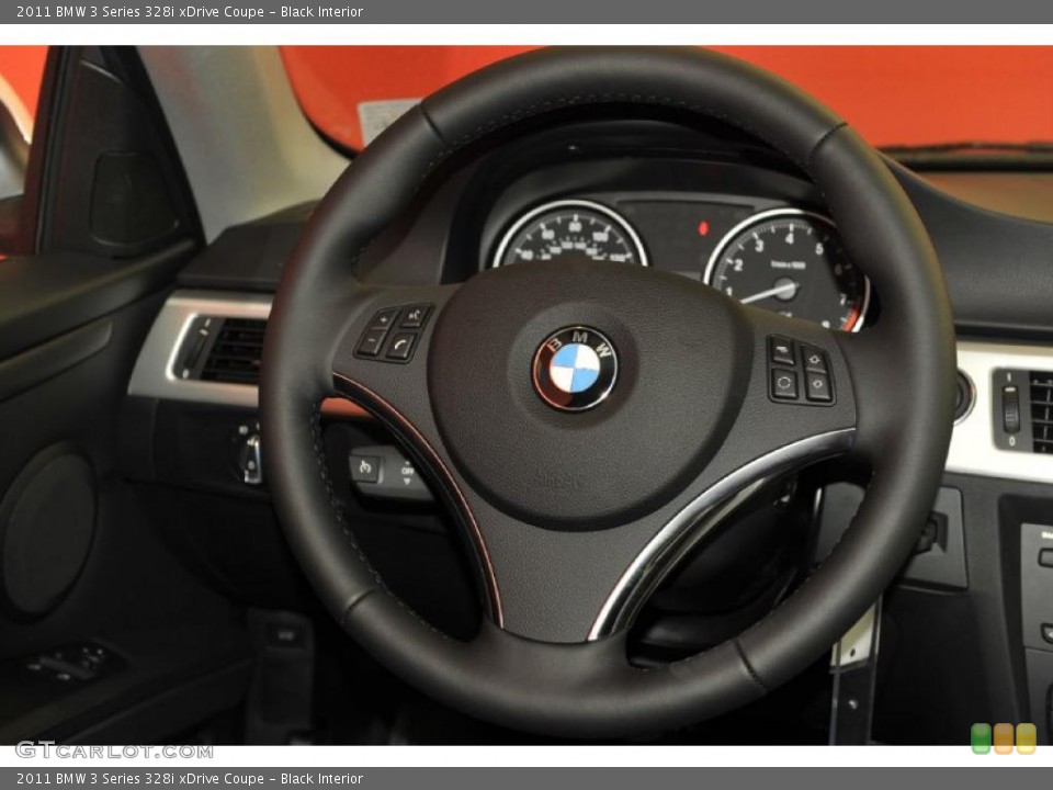 Black Interior Steering Wheel for the 2011 BMW 3 Series 328i xDrive Coupe #48825169