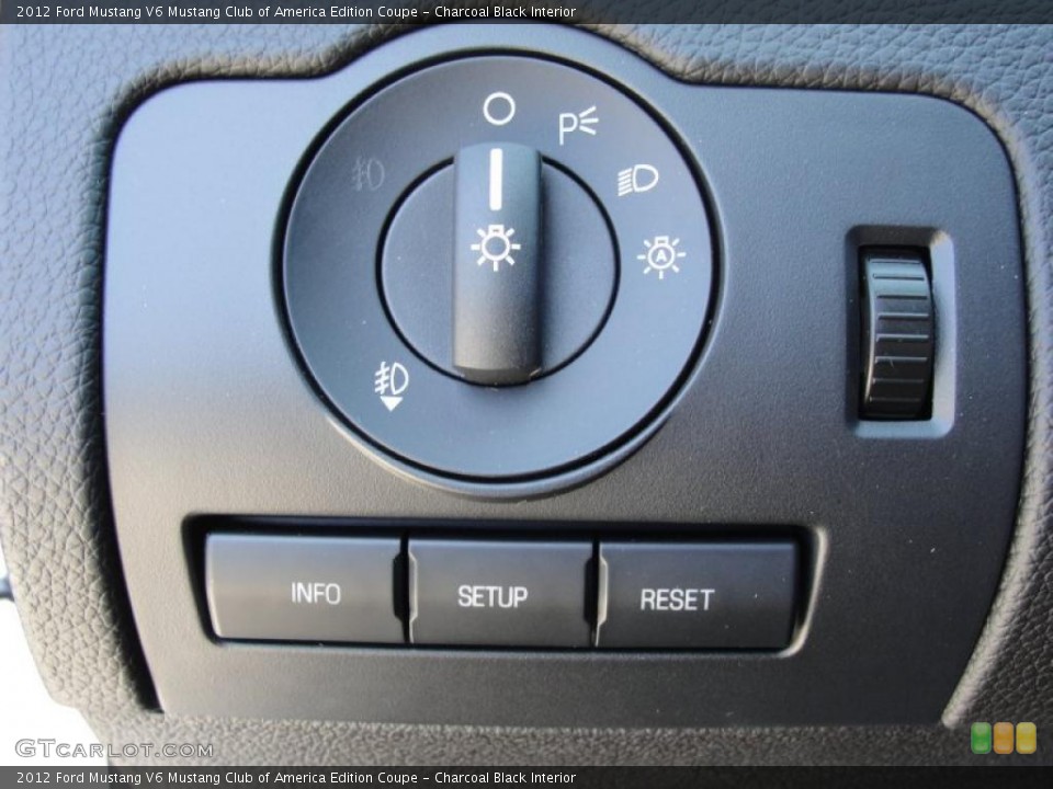 Charcoal Black Interior Controls for the 2012 Ford Mustang V6 Mustang Club of America Edition Coupe #48827459