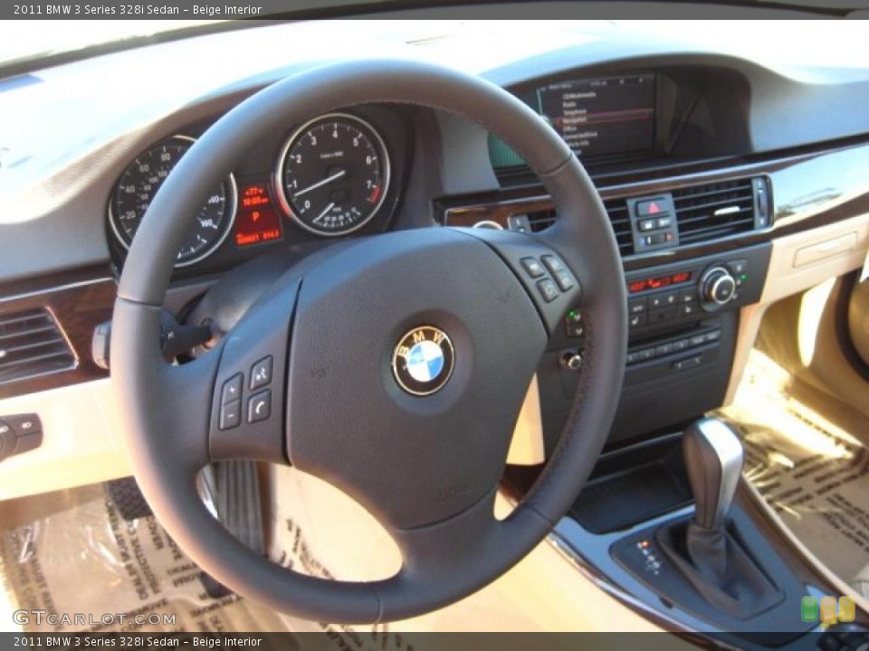 Beige Interior Steering Wheel for the 2011 BMW 3 Series 328i Sedan #48830655