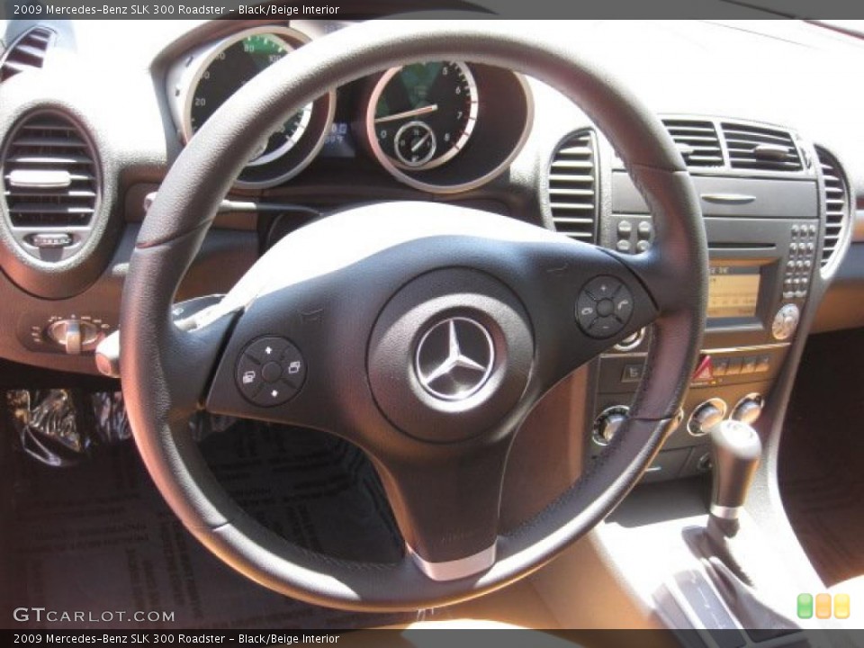 Black/Beige Interior Steering Wheel for the 2009 Mercedes-Benz SLK 300 Roadster #48831135