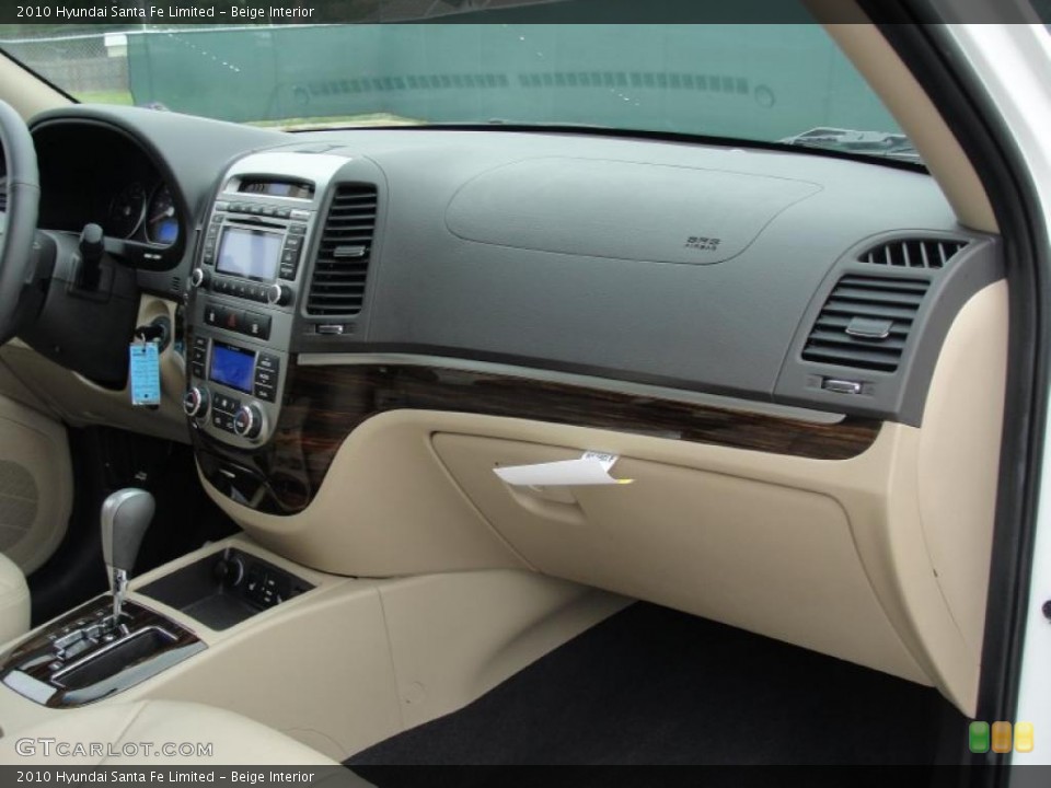 Beige Interior Dashboard for the 2010 Hyundai Santa Fe Limited #48833535