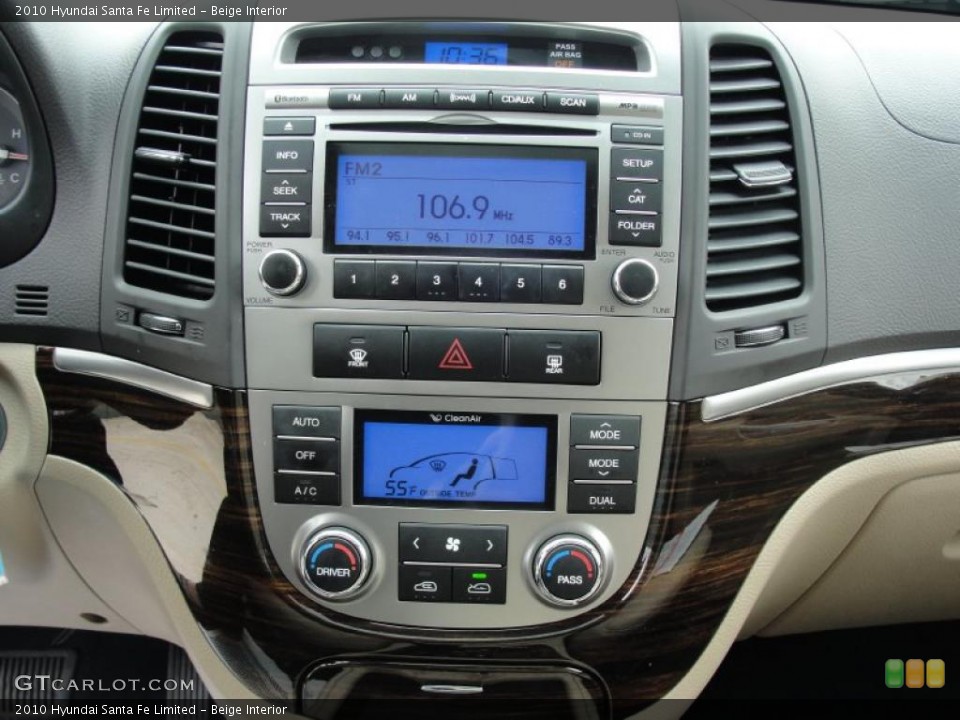 Beige Interior Controls for the 2010 Hyundai Santa Fe Limited #48833784