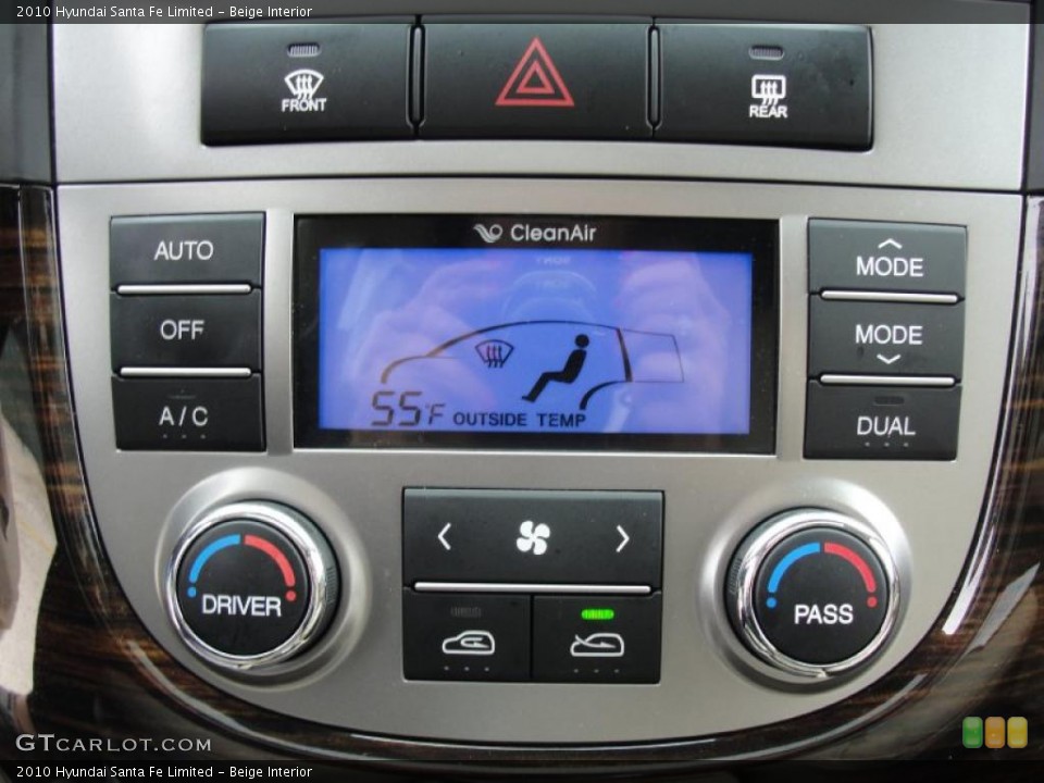 Beige Interior Controls for the 2010 Hyundai Santa Fe Limited #48833817
