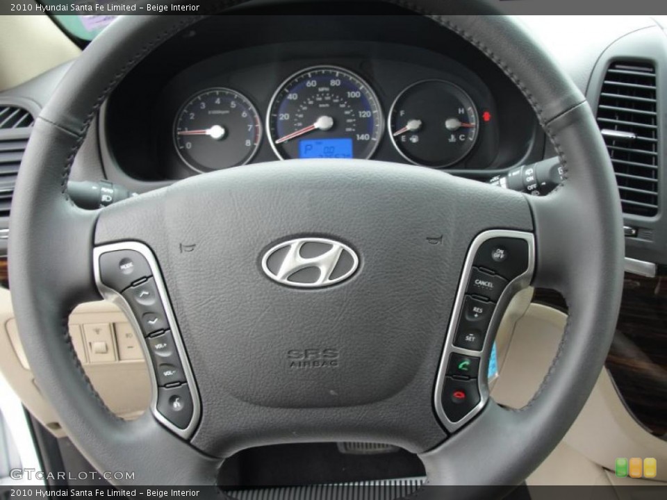 Beige Interior Steering Wheel for the 2010 Hyundai Santa Fe Limited #48833874