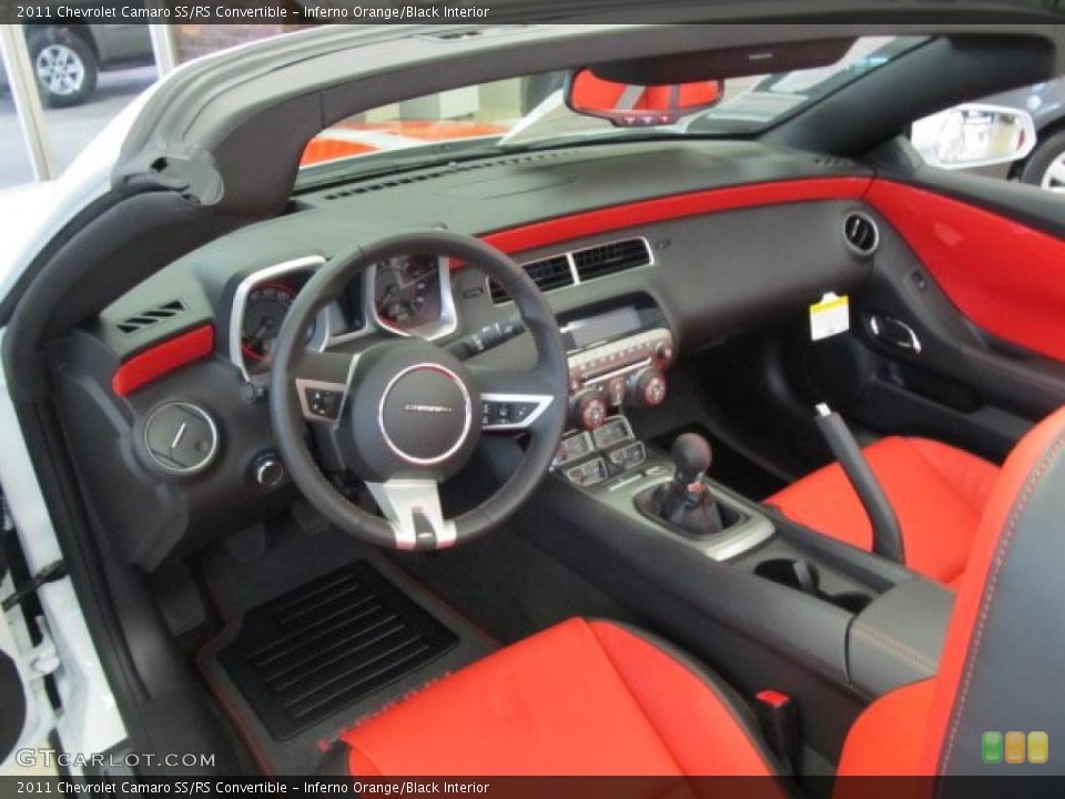 Inferno Orange/Black Interior Prime Interior for the 2011 Chevrolet Camaro SS/RS Convertible #48834762