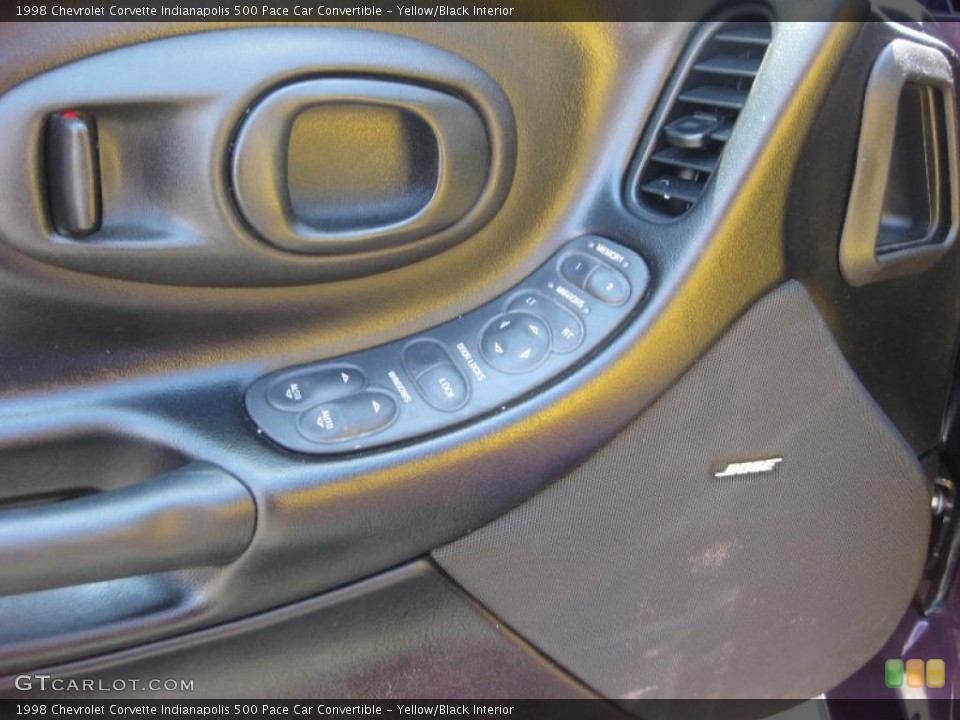 Yellow/Black Interior Controls for the 1998 Chevrolet Corvette Indianapolis 500 Pace Car Convertible #48835536