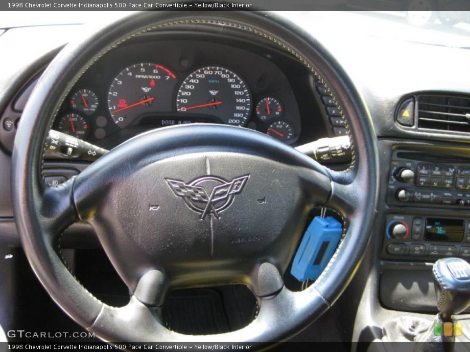 Yellow/Black Interior Steering Wheel for the 1998 Chevrolet Corvette Indianapolis 500 Pace Car Convertible #48835895