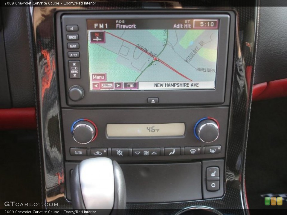 Ebony/Red Interior Navigation for the 2009 Chevrolet Corvette Coupe #48841044