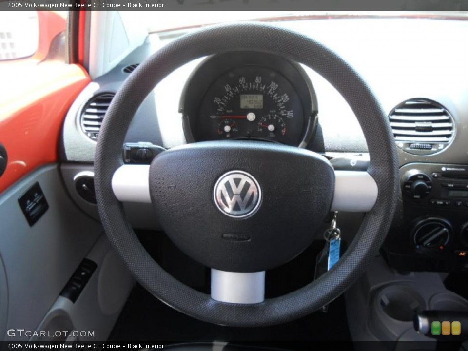 Black Interior Steering Wheel for the 2005 Volkswagen New Beetle GL Coupe #48855916