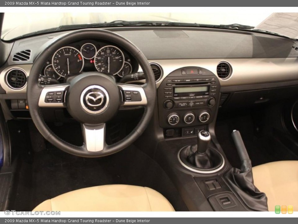 Dune Beige Interior Dashboard for the 2009 Mazda MX-5 Miata Hardtop Grand Touring Roadster #48865330