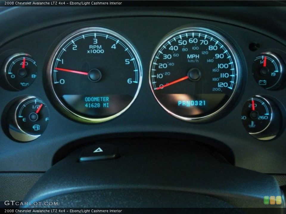 Ebony/Light Cashmere Interior Gauges for the 2008 Chevrolet Avalanche LTZ 4x4 #48869232