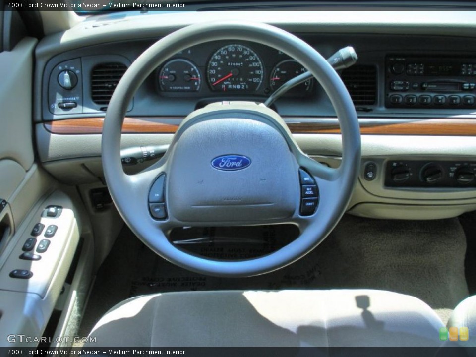 Medium Parchment Interior Steering Wheel for the 2003 Ford Crown Victoria Sedan #48870006