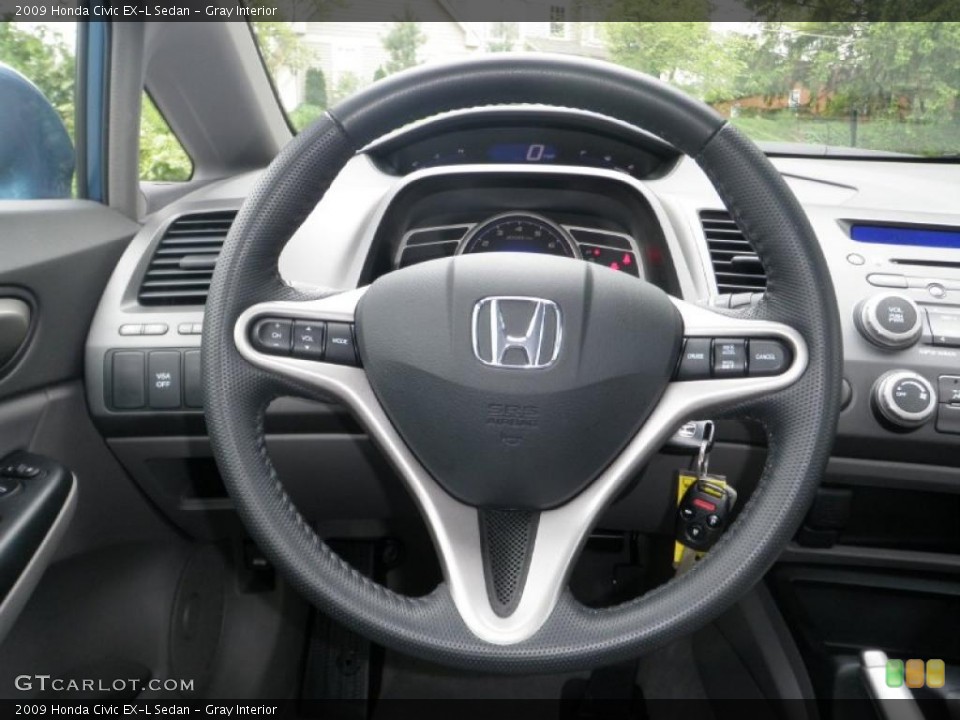 Gray Interior Steering Wheel for the 2009 Honda Civic EX-L Sedan #48881568