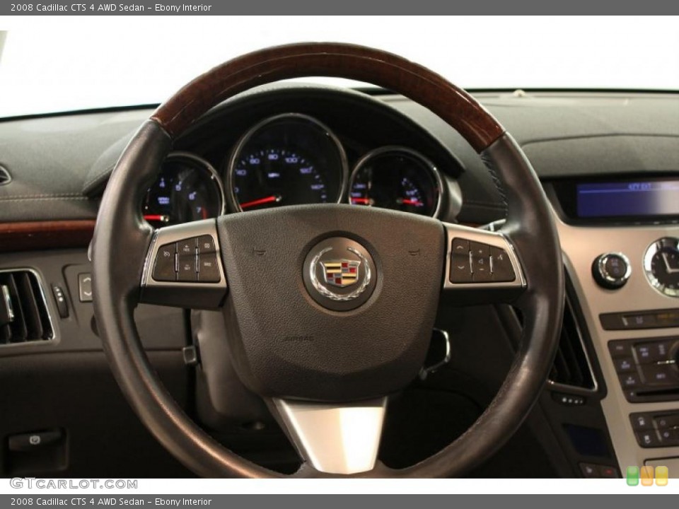 Ebony Interior Steering Wheel for the 2008 Cadillac CTS 4 AWD Sedan #48884514