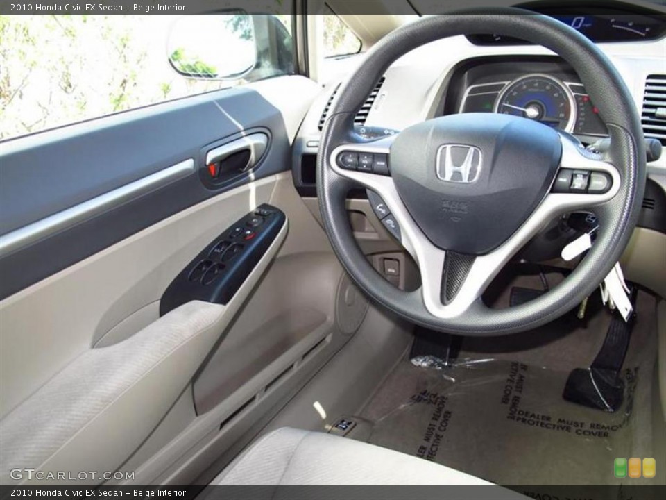 Beige Interior Steering Wheel for the 2010 Honda Civic EX Sedan #48886325