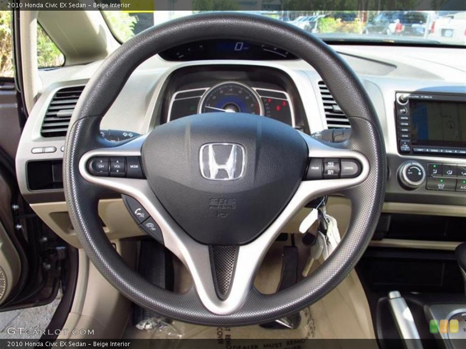 Beige Interior Steering Wheel for the 2010 Honda Civic EX Sedan #48886419