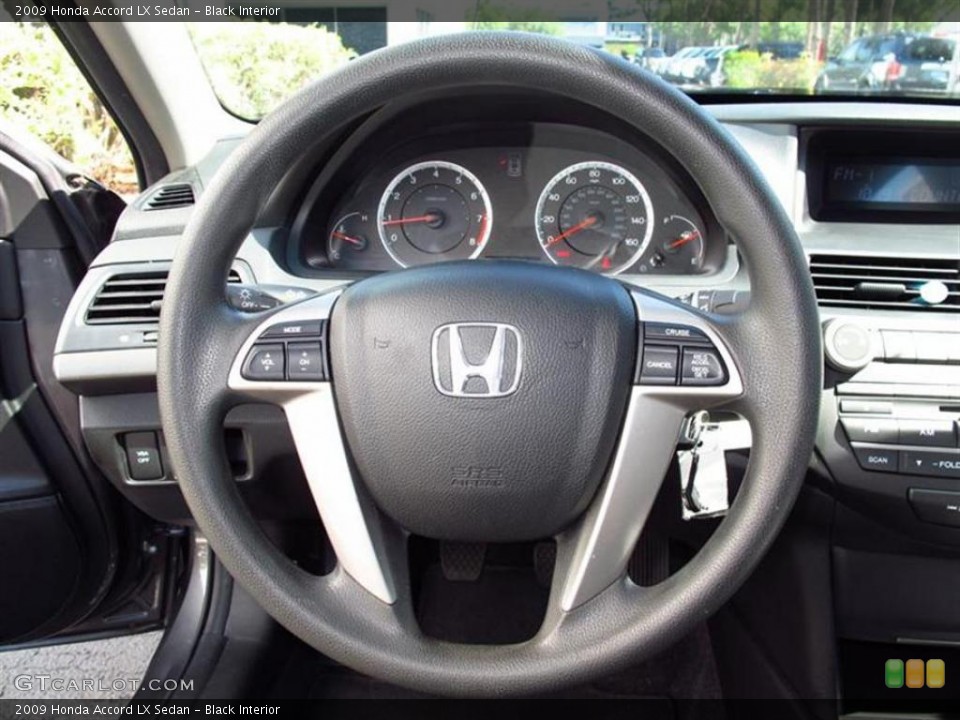 Black Interior Steering Wheel for the 2009 Honda Accord LX Sedan #48887676