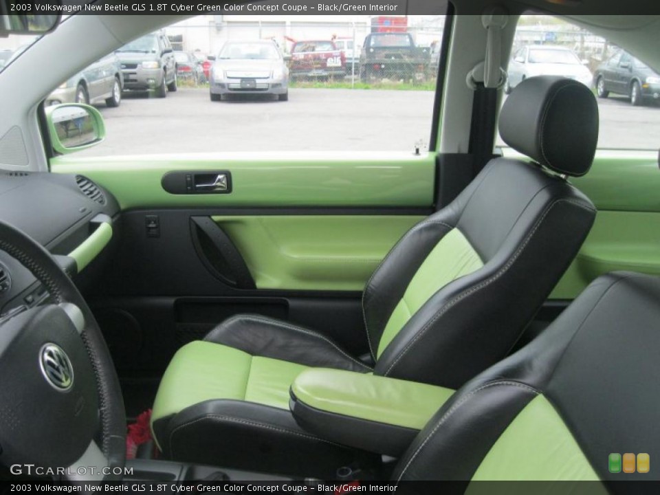 Black/Green Interior Photo for the 2003 Volkswagen New Beetle GLS 1.8T Cyber Green Color Concept Coupe #48892059