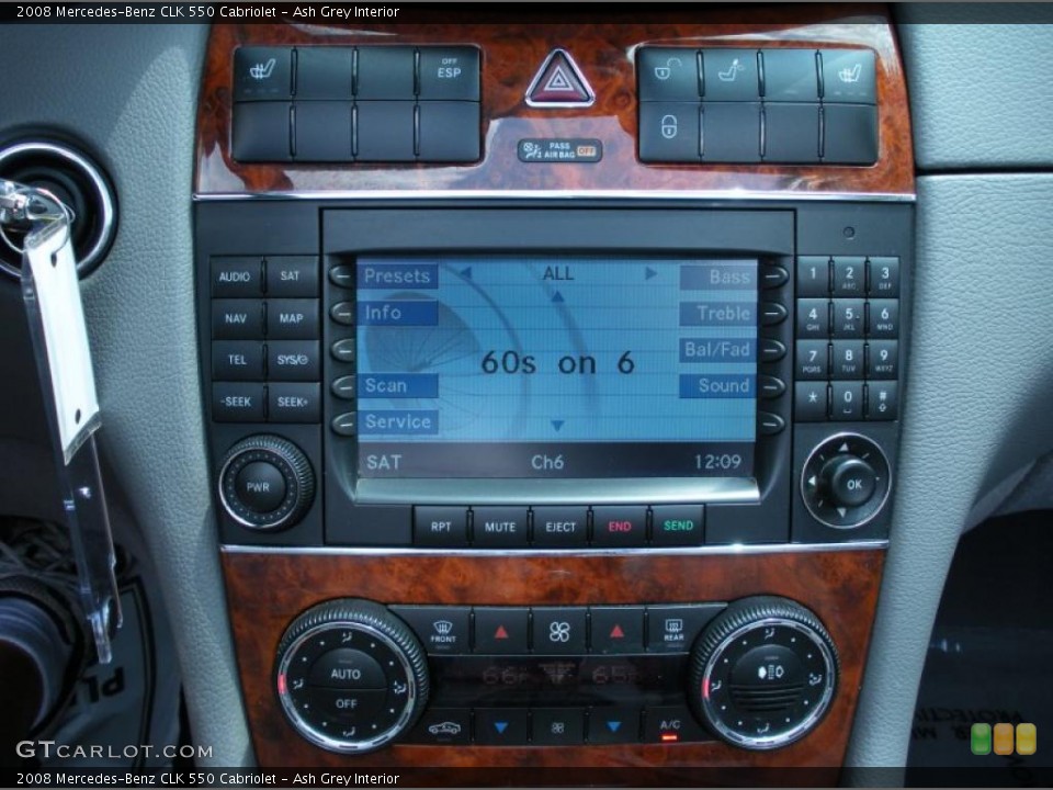 Ash Grey Interior Controls for the 2008 Mercedes-Benz CLK 550 Cabriolet #48894201