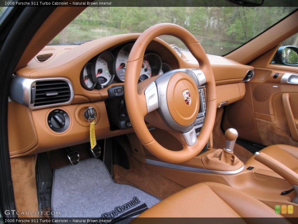 Natural Brown Interior Steering Wheel for the 2008 Porsche 911 Turbo Cabriolet #48896325