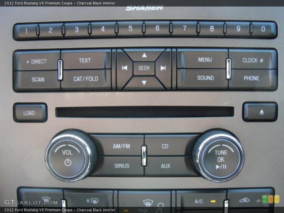 Charcoal Black Interior Controls for the 2012 Ford Mustang V6 Premium Coupe #48911343