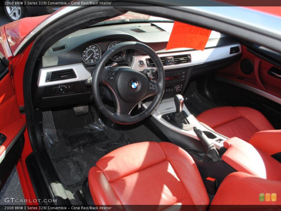 Coral Red/Black Interior Dashboard for the 2008 BMW 3 Series 328i Convertible #48916647